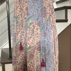 Floral Boho Maxi dress in Dusty Pink and Teal